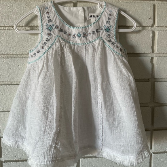 Vintage Embroidery White Cotton Dress - Picture 2 of 7